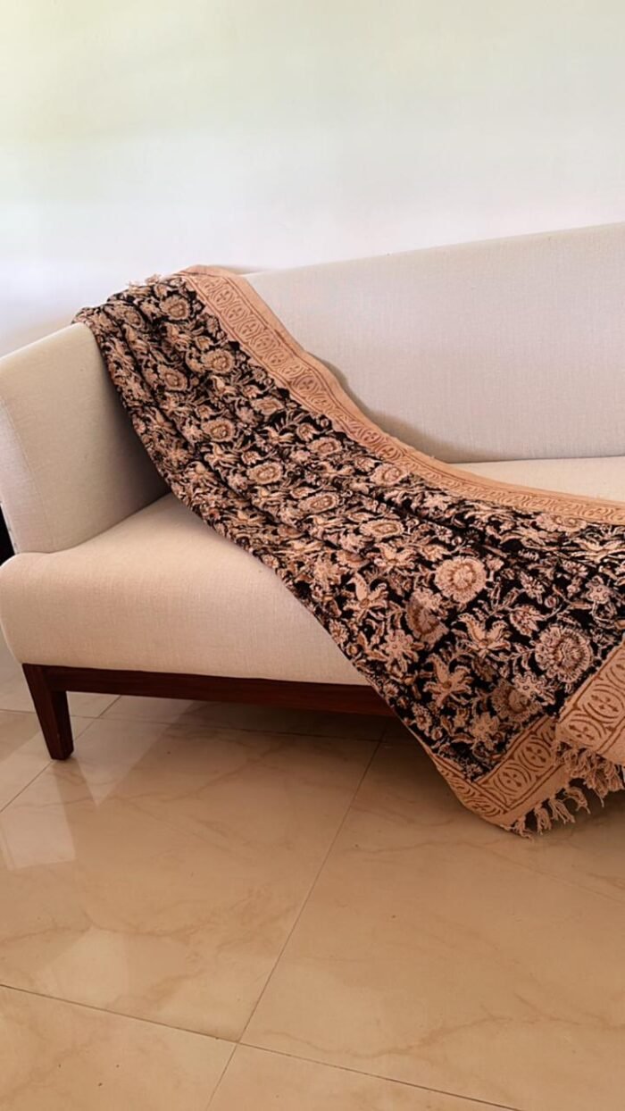 Kalamkari Cotton Luxury Sofa Throw -