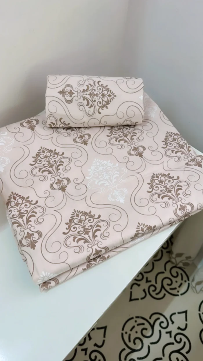 Neutral Shade Printed Bedsheet (Peach) -